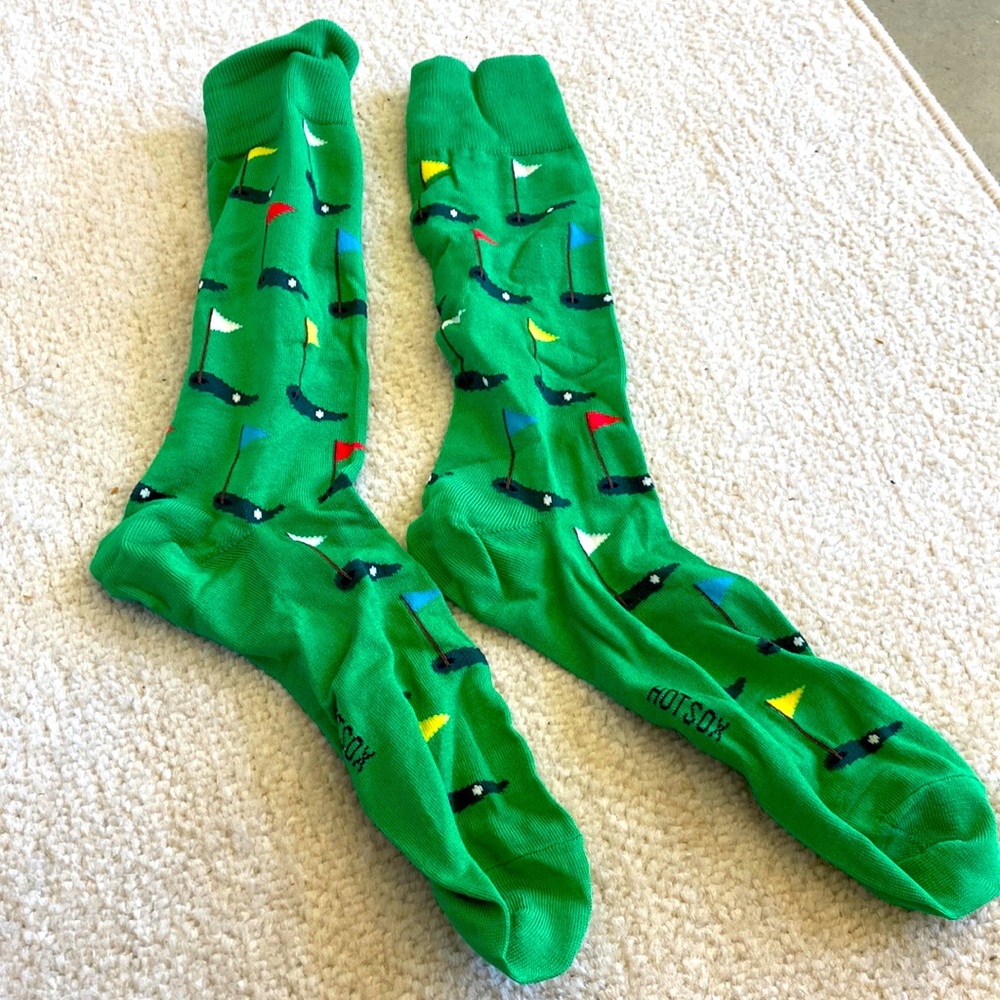 Hot Sox golf themed socks. Like new. Never worn